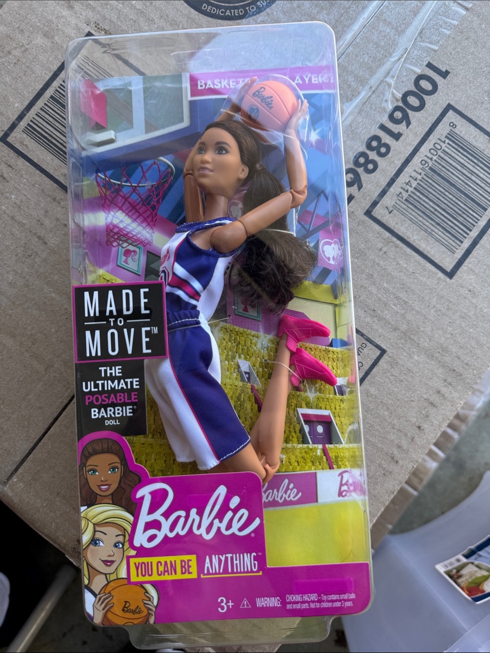 Barbie Made to Move Basketball Player Doll - Navy, White & Hot Pink